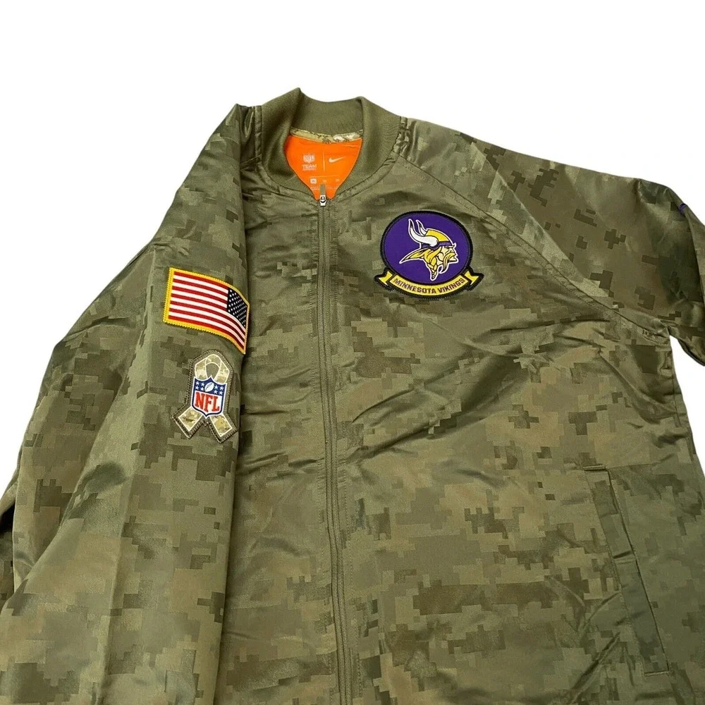 Nike Minnesota Vikings Kids XL Salute to Service Digital Camo Bomber Jacket